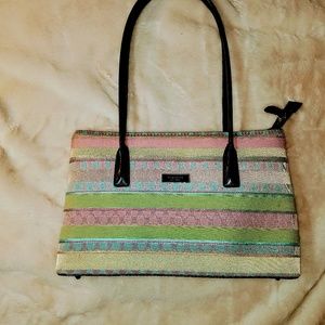 Kate Spade pink and green stripped bag